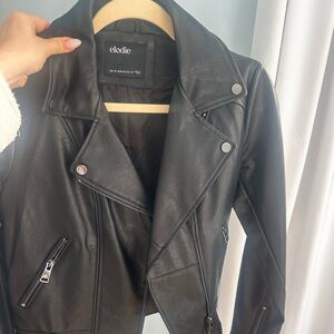 Elodie Dark Leather Biker Jacket
